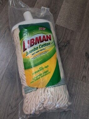 Libman 130 Jumbo Cotton 10.5 inch Wet Mop Refill 1 pk With Scrubber Pad